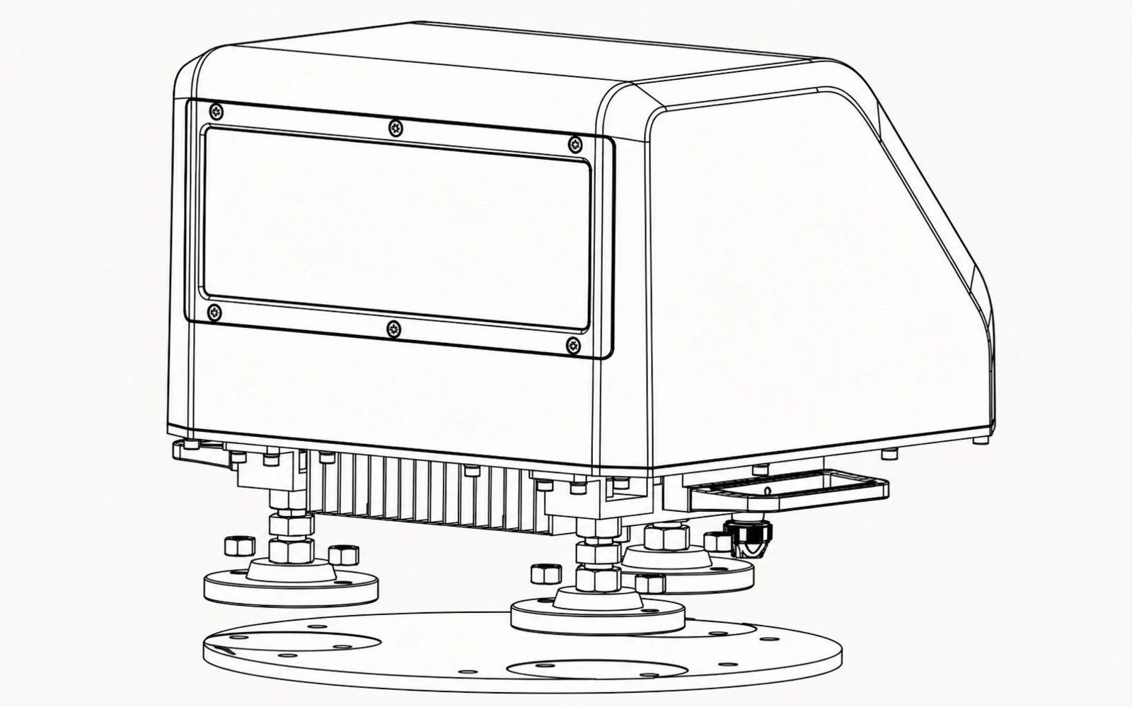 AI-enhanced engineering drawing of the HZSN-LASER-WM400 nacelle wind lidar